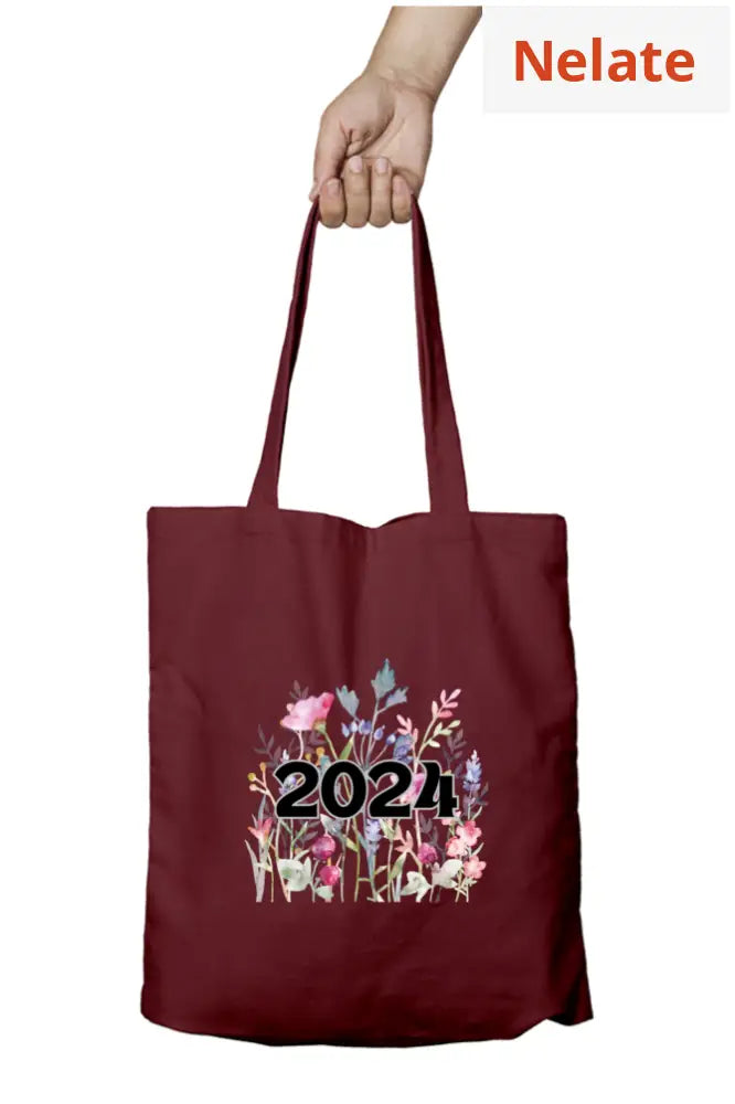 2024 Tote Bag Zipper Maroon / Standard