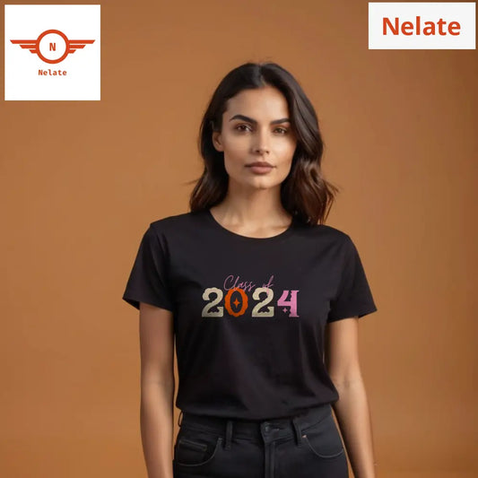 ’2024’ Women’s Black T-Shirt