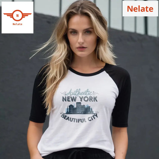 ’Authentic New York City’ Women’s Raglan T-Shirt