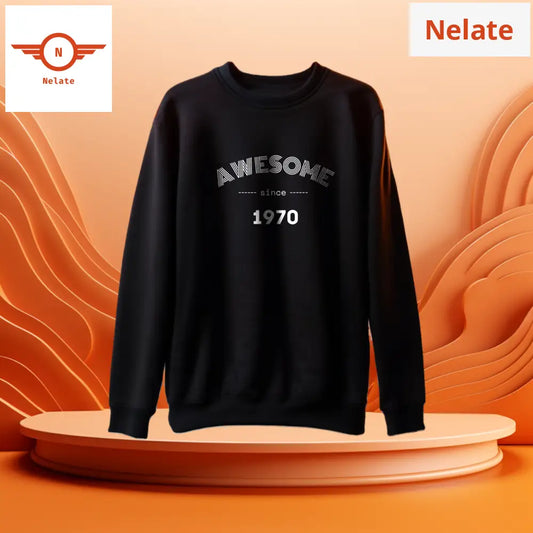 Awesome Since 1970 Black Sweatshirt For Men
