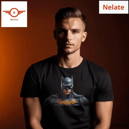Batman Face closeup Black t-shirt -  by Nelate - Men's T-shirt, Men’s T-shirt