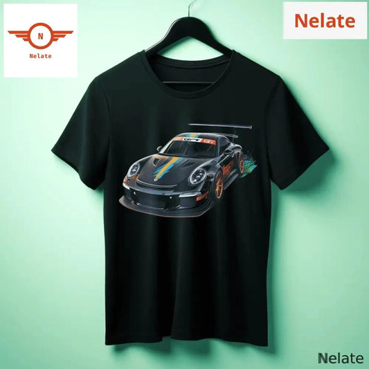 Black car color splash black t-shirt -  by Nelate - Men's T-shirt, Men’s T-shirt