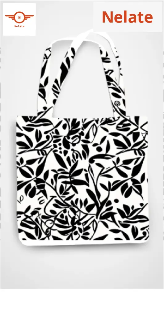 Black Leaves Pattern Exclusive Tote Bag