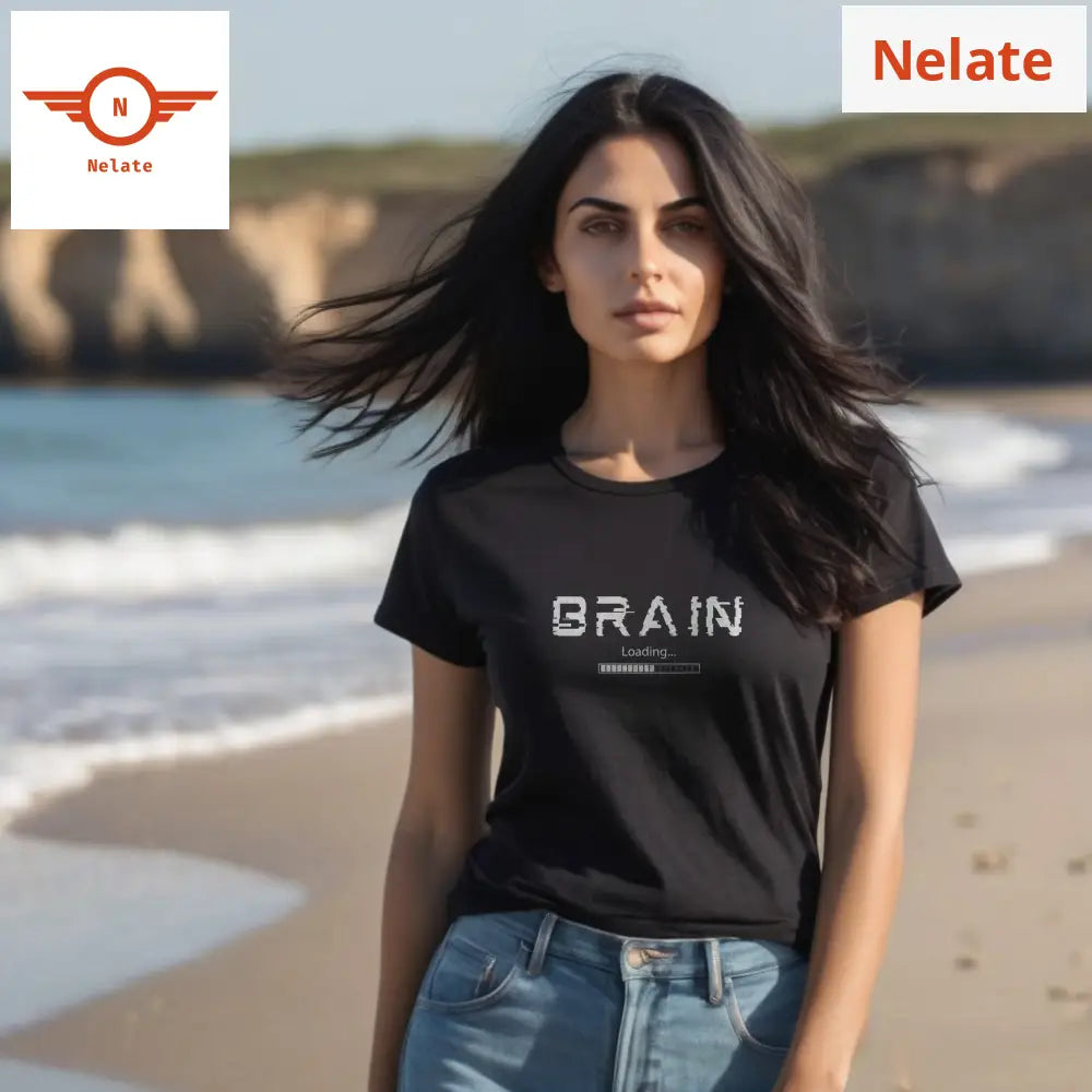’Brain Loading’ Women’s Black T-Shirt