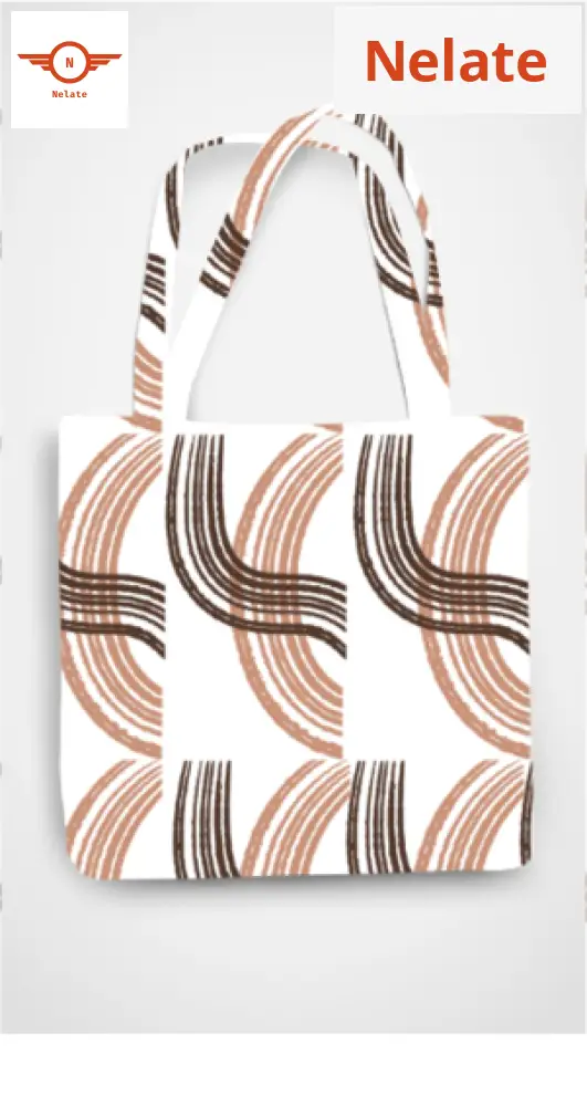 Brown Wavy Pattern Exclusive Tote Bag