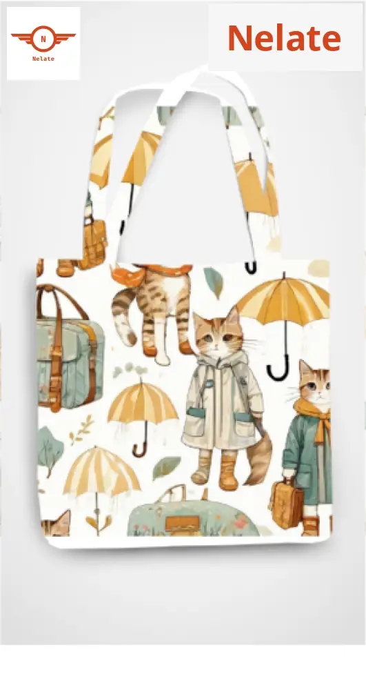 Cat And Umbrella Theme Exclusive Tote Bag