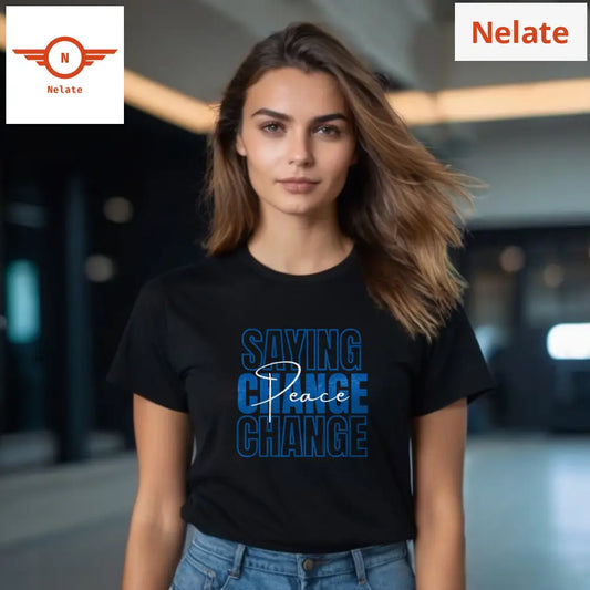 ’Change Peace’ Women’s Black T-Shirt