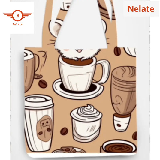 Coffee And Latte Theme Exclusive Zipper Tote Bag