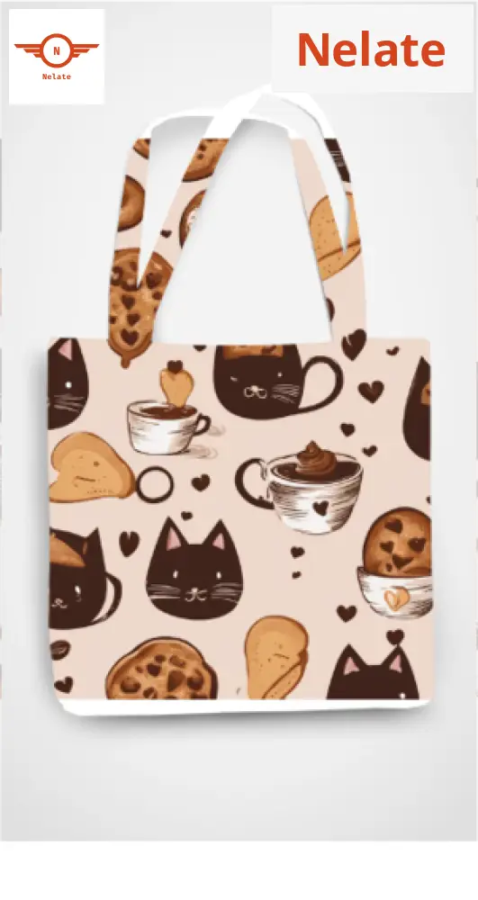 Coffee Cat And Cookies Tote Bag