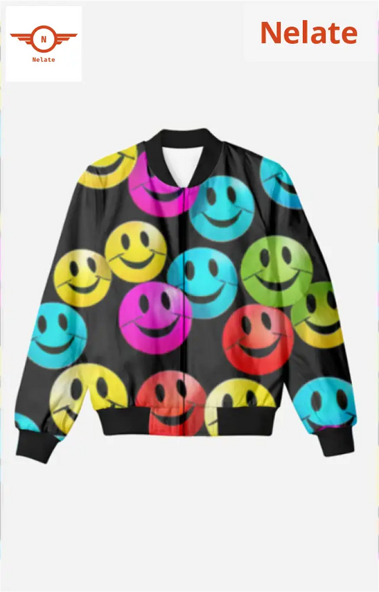 Colorful Smiley Men’s Bomber Jacket