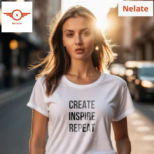 Create Inspire Repeat White T-Shirt