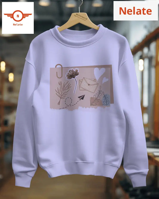 ’Cute Message Cover Theme’ Lavender Women’s Sweatshirt
