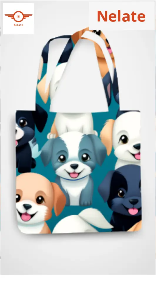 Cute Puppies Theme Exclusive Tote Bag