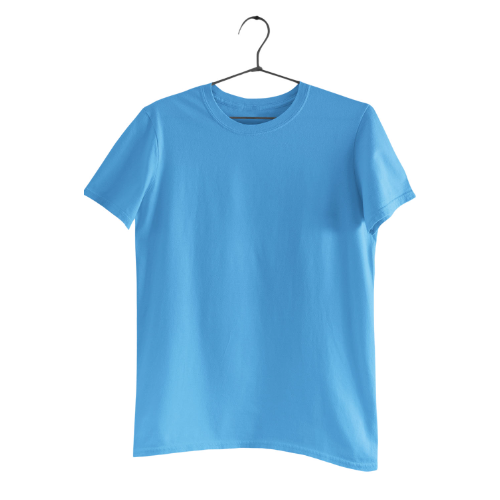 Nelate Plain Sky Blue T-Shirt For Men