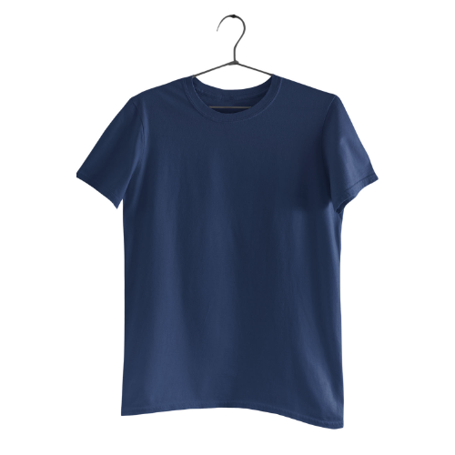 Nelate Plain Navy Blue T-Shirt For Men