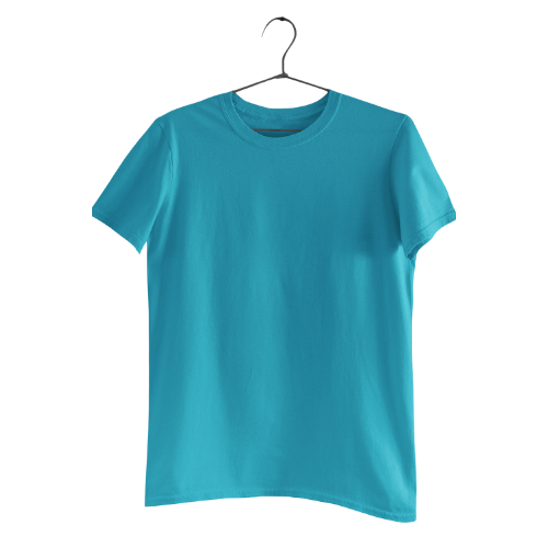 Nelate Plain Aqua Blue T-Shirt For Men