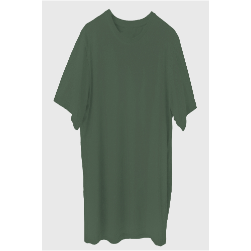 Nelate Plain Oversized T-Shirt (Olive Green)