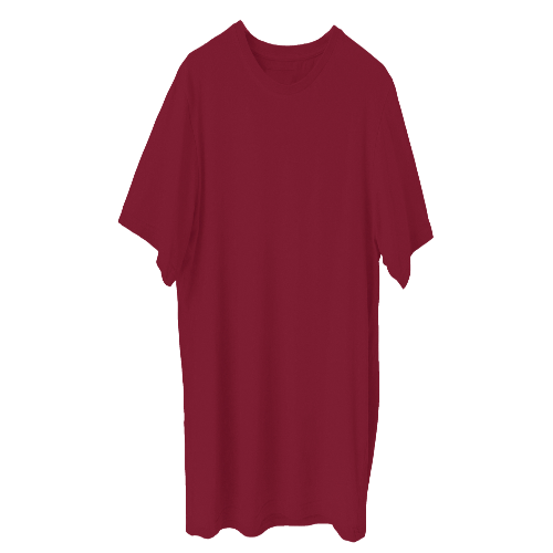 Nelate Plain Oversized T-Shirt (Maroon)
