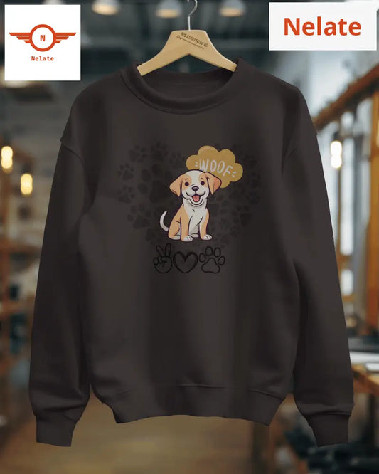 Dog Lovers Theme Womens Black Sweatshirt