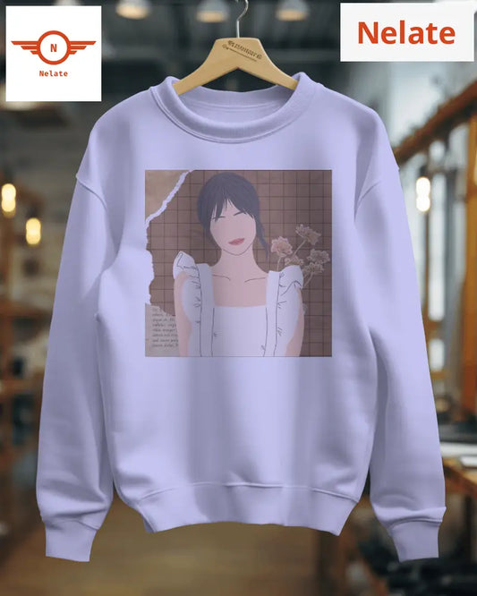’Elegant White Women Theme’ Lavender Women’s Sweatshirt
