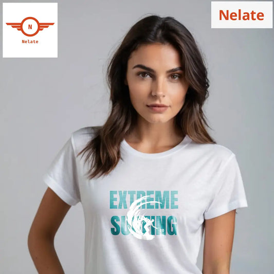’Extreme Surfing’ Women’s White T-Shirt