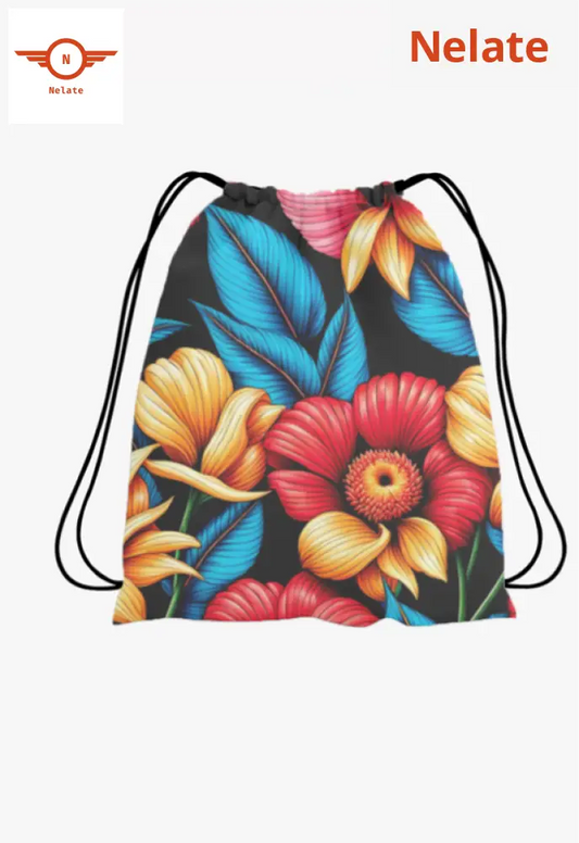 Floral Pattern Exclusive Drawstring Bag