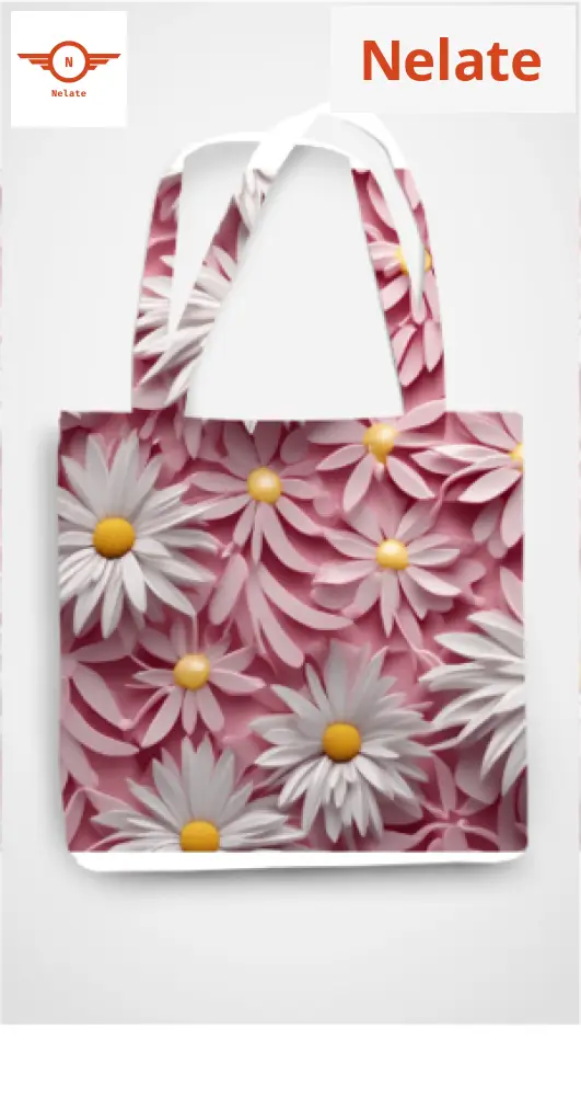 Flower Pattern Pink Theme Exclusive Tote Bag