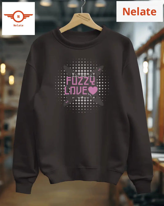 Fuzzy Love Womens Black Sweatshirt