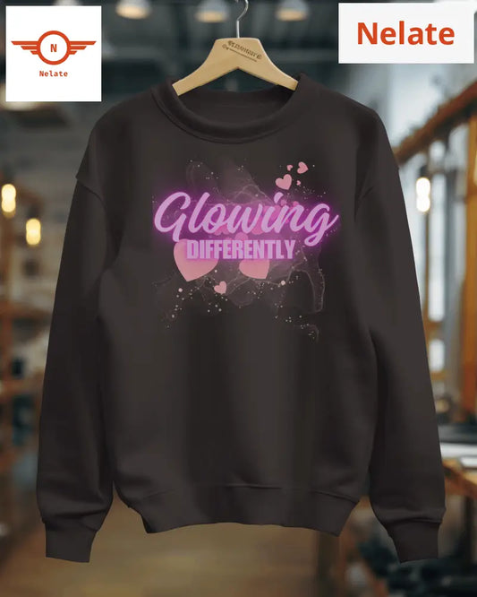 Glowing Differently Womens Black Sweatshirt