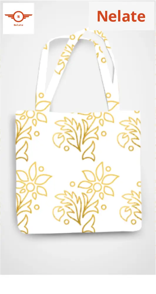 Golden Floral Pattern Exclusive Tote Bag