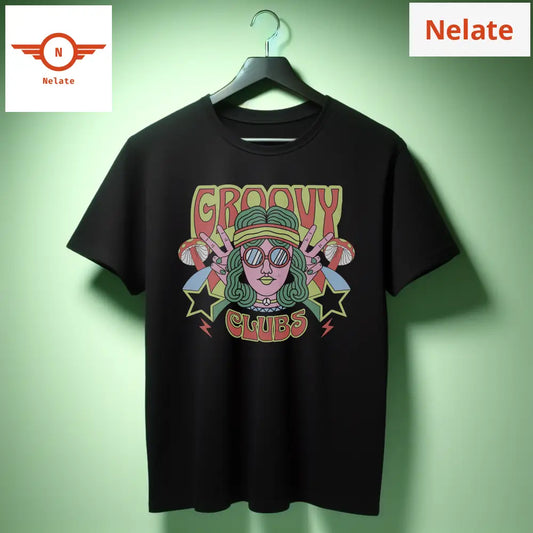 Groovy Clubs-Black T-Shirt