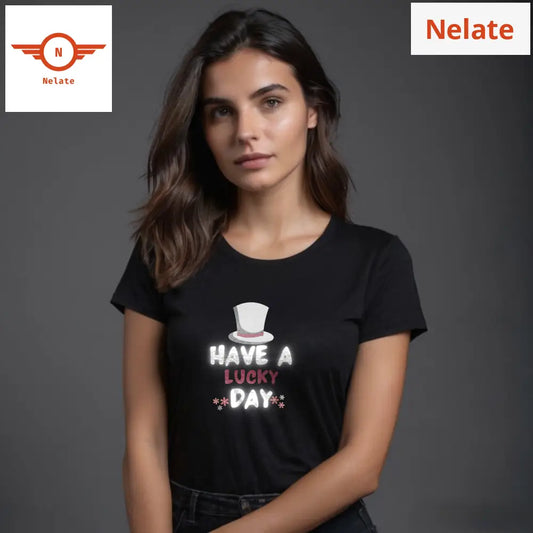 ’Have A Lucky Day’ Women’s Black T-Shirt