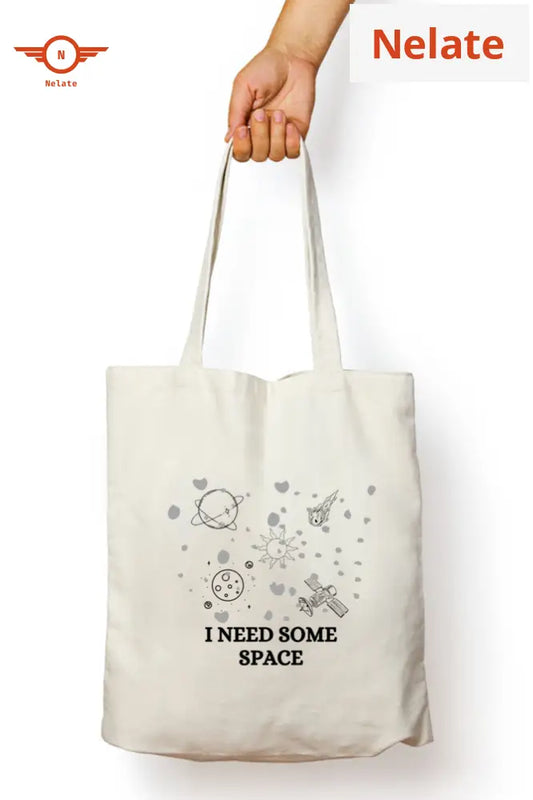 ’I Need Some Space’ Tote Bag Zipper White / Standard