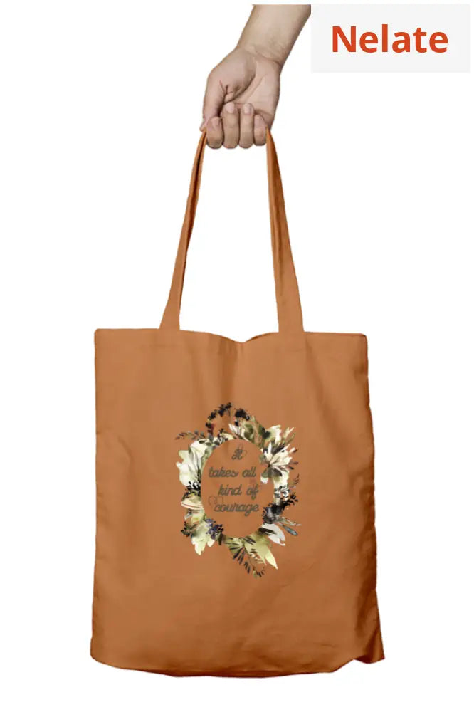 ’It Takes All Kind Of Courage’ Tote Bag Zipper