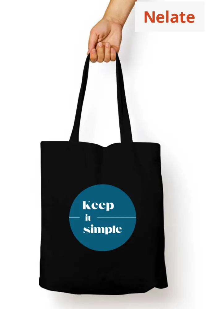 ’Keep It Simple’ Tote Bag Zipper Black / Standard