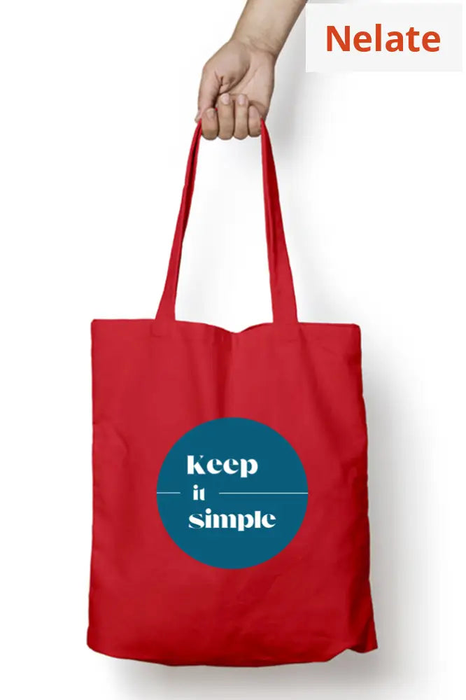 ’Keep It Simple’ Tote Bag Zipper Red / Standard