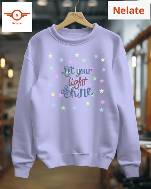 ’Let Your Light Shine’ Lavender Women’s Sweatshirt