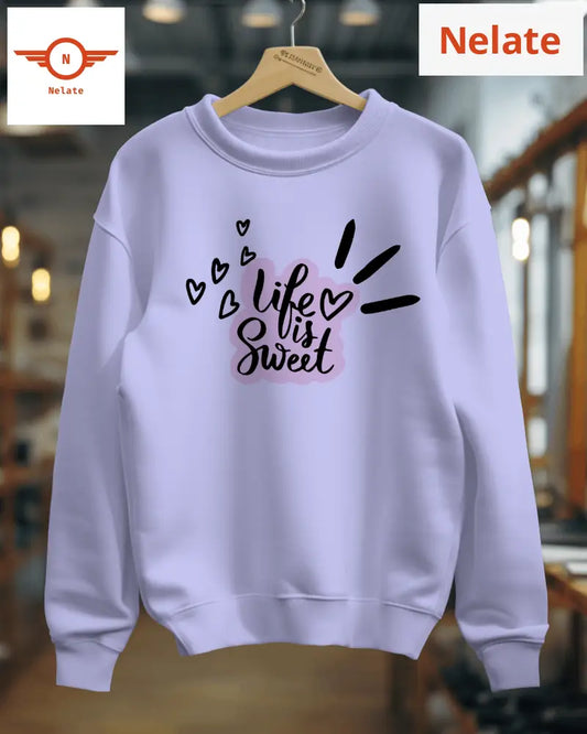 ’Life Is Sweet’ Lavender Women’s Sweatshirt