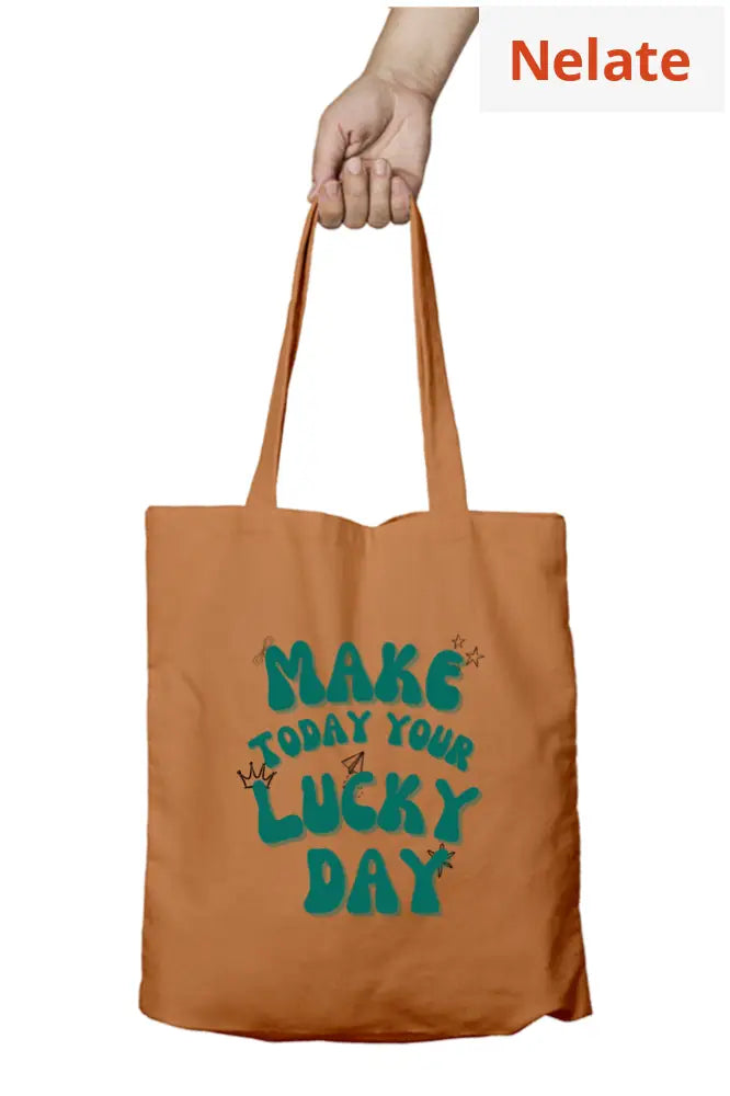 ’Lucky Day’ Tote Bag Zipper Khaki / Standard