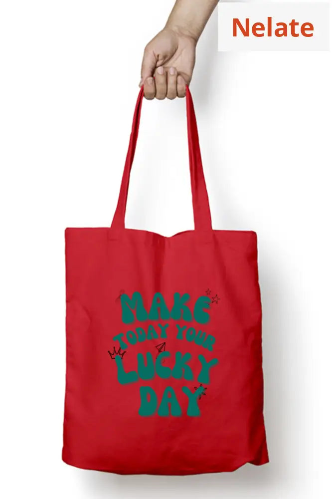 ’Lucky Day’ Tote Bag Zipper Red / Standard