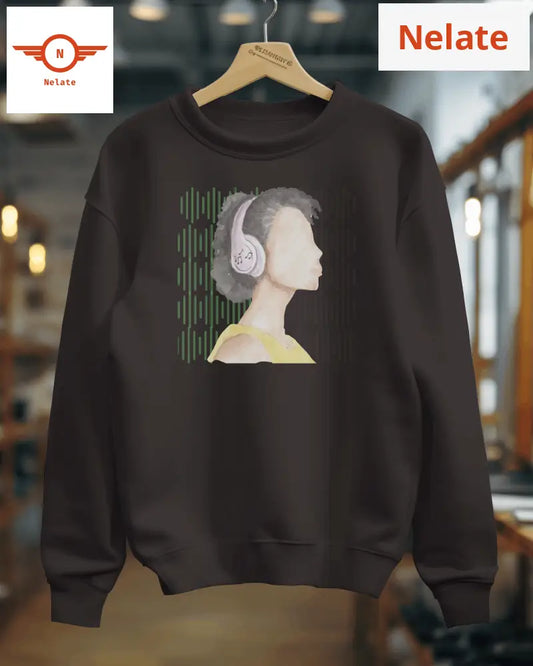 Music Lover Womens Black Sweatshirt