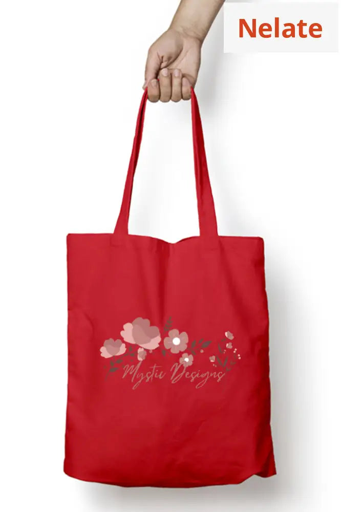 ’Mystic Designs’ Tote Bag Zipper Red / Standard