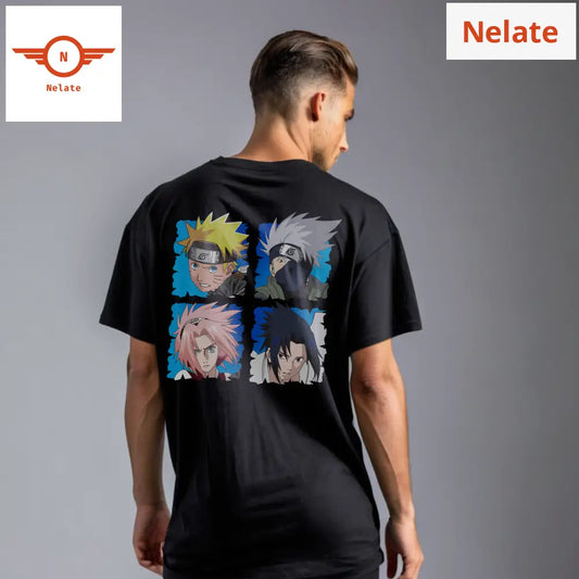 Naruto Team 7 - Black Oversized T-Shirt