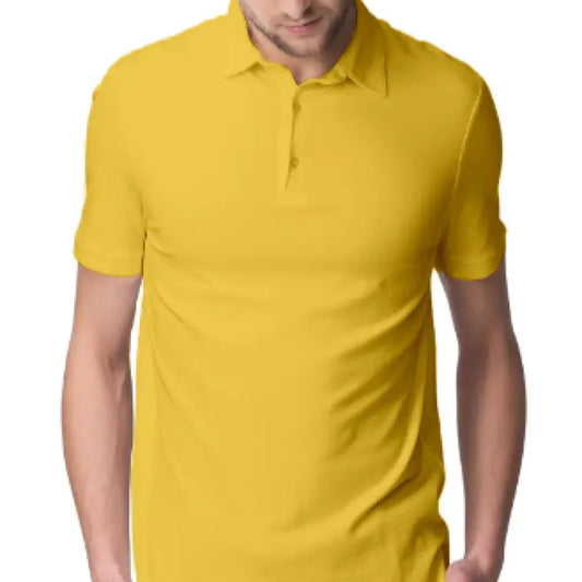 Nelate High Quality Mustard Yellow Polo T-Shirt