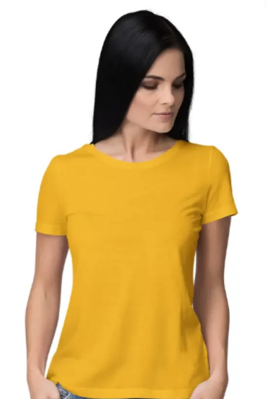 Nelate Mustard Yellow T-Shirt For Women