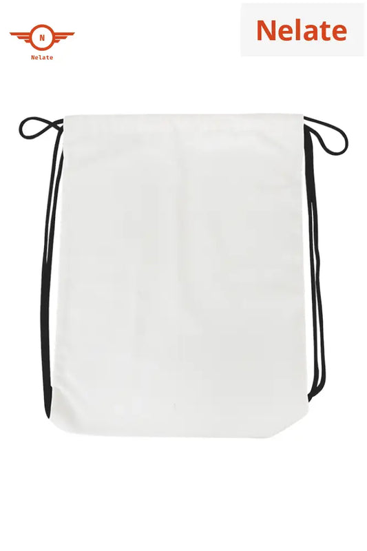 Nelate White Drawstring Bag