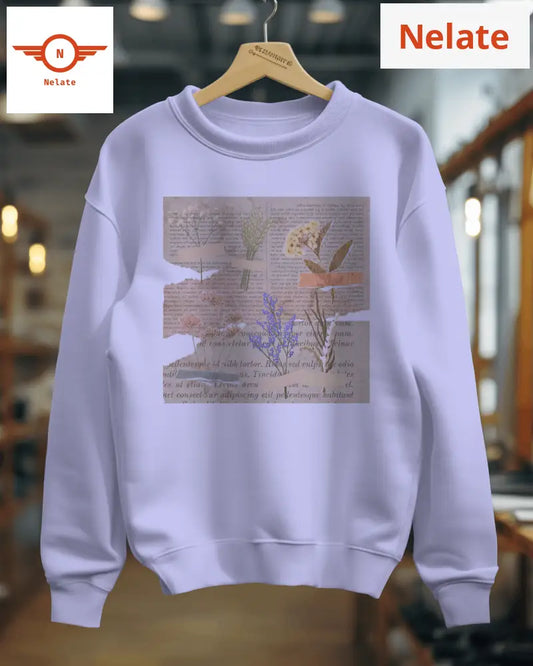 ’Old Novel Theme’ Lavender Women’s Sweatshirt