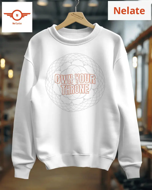 Own Your Throne Womens White Sweatshirt