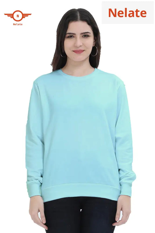 Plain Mint Sweatshirt For Women