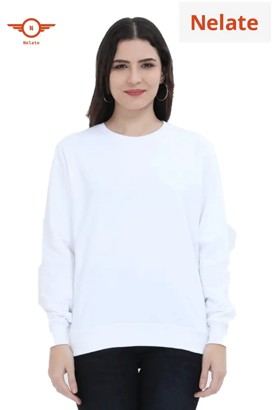 Plain White Sweatshirt For Women